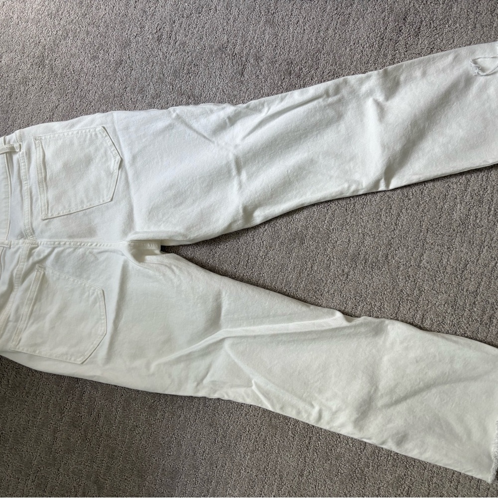 Hatch Women's Cream Straight Leg Jeans - Picture 2 of 3